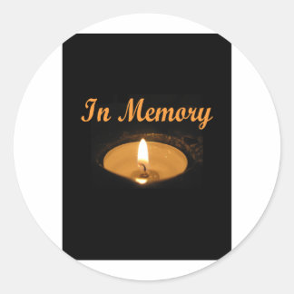 In Memory Candle Glow Ronde Sticker