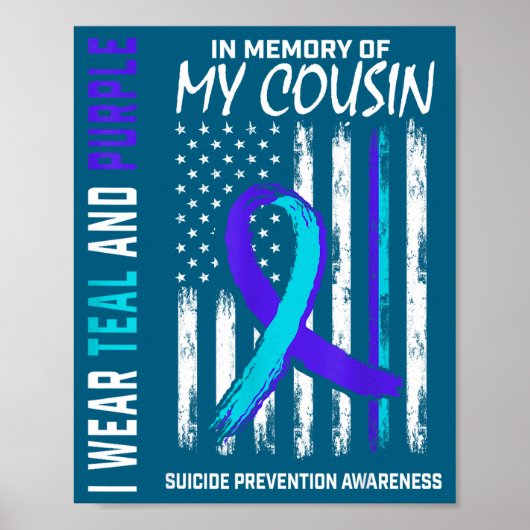 In Memory Cousin Suicide Awareness Prevention Amer Poster (Voorkant)