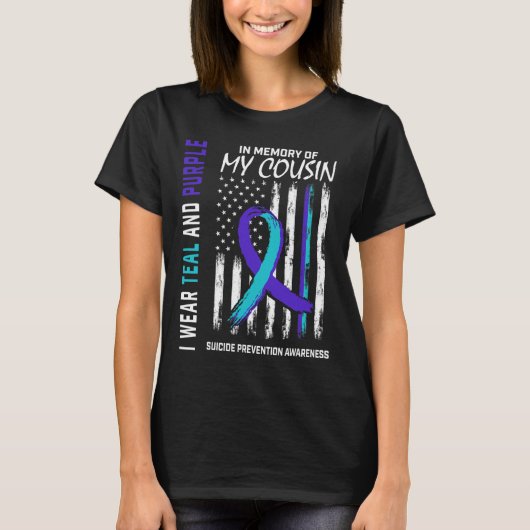 In Memory Cousin Suicide Awareness Prevention Amer T-shirt (Voorkant)