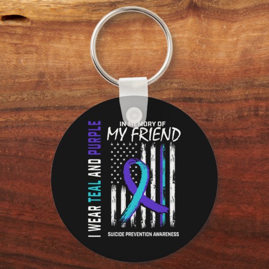 In Memory Friend Suicide Awareness Prevention Amer Sleutelhanger (Voorkant)