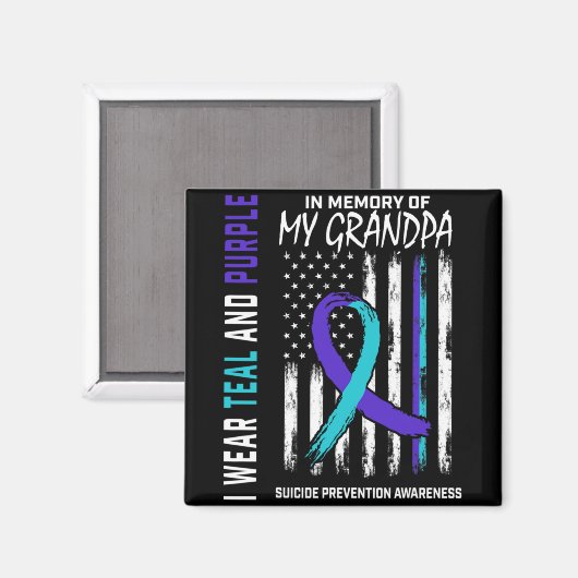In Memory Grandpa Suicide Awareness Prevention Ame Magneet (Voorkant / Achterkant)