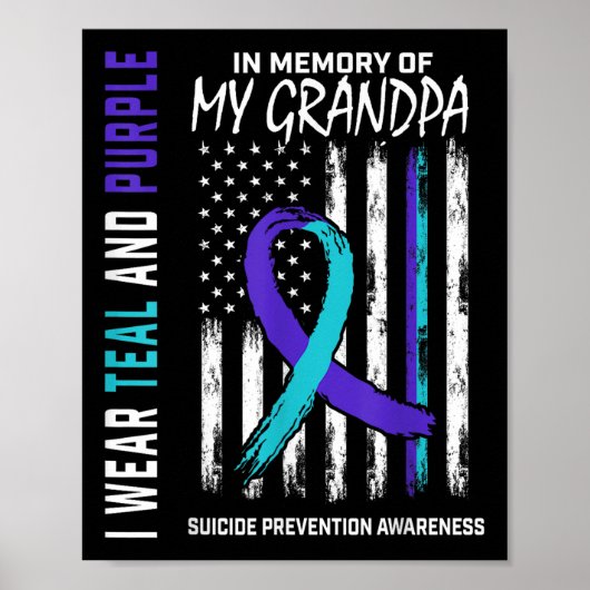 In Memory Grandpa Suicide Awareness Prevention Ame Poster (Voorkant)
