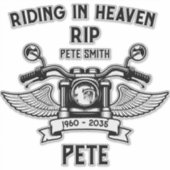 In Memory Motorbike Rider Biker Funeral Sticker (Voorkant)