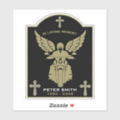 In Memory Motorbike Rider Biker Funeral Sticker (Vel)