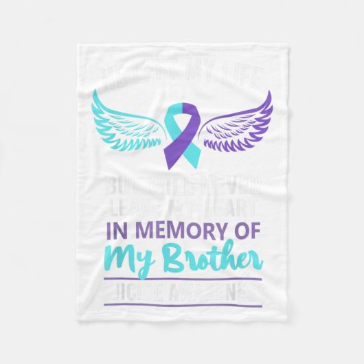 In Memory Of Brother Suicide Awareness Prevention Fleece Deken (Voorkant)