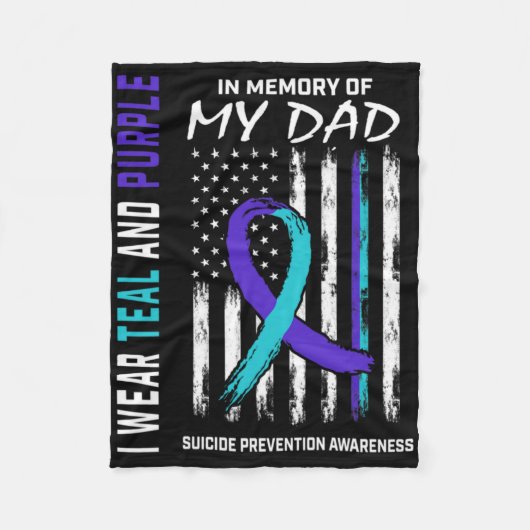 In Memory Of Dad Suicide Awareness Prevention Amer Fleece Deken (Voorkant)