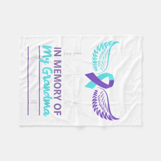In Memory Of Grandma Suicide Awareness Prevention Fleece Deken (Voorkant (Horizontaal))