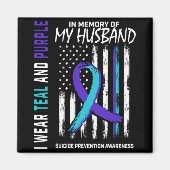 In Memory Of My Husband Suicide Awareness Preventi Magneet (Voorkant)