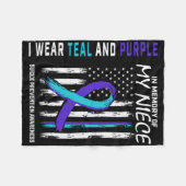 In Memory Of My Niece Suicide Awareness Prevention Fleece Deken (Voorkant (Horizontaal))