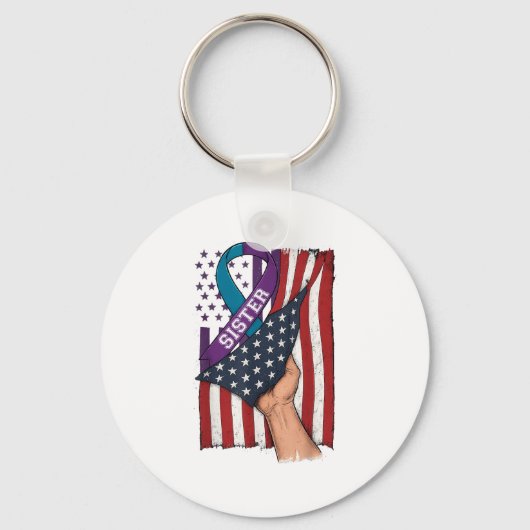 In Memory Of My Sister Suicide Prevention Awarenes Sleutelhanger (Voorkant)