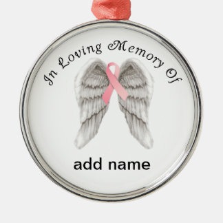 In Memory of the Breast Cancer Kerstannament Metalen Ornament