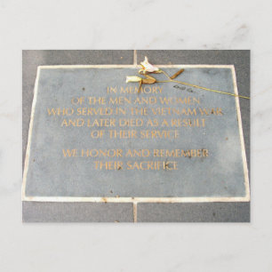 In Memory Plaque Vietnam Veterans Memorial Briefkaart