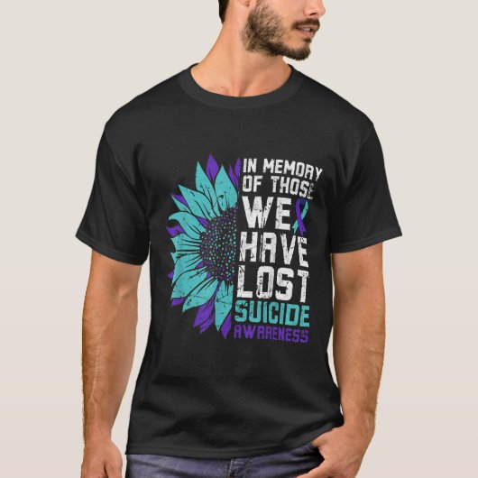 In Memory Suicide Awareness, Prevention Sunflower T-shirt (Voorkant)
