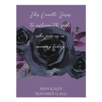 In Memory Waterverf Zwart Roos Moderne Gothic Foto Afdruk