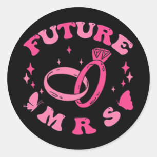 In Mij Era Geverifieerd Groovy Bruid Bachelorette Ronde Sticker