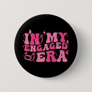 In Mij Era Verloofd Groovy Bruid Bachelorette Fees Ronde Button 5,7 Cm