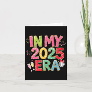 In Mijn 2025 Era Disco Bal Nieuwjaar Feest Vriende Kaart