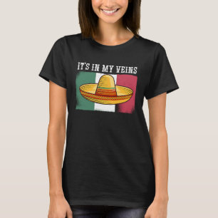 In mijn aderen Patriottisch erfgoed Mexico Vlag T-shirt