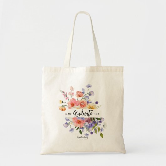 In mijn Afstuderen tijdperk | Monogram bloemen Tote Bag (Voorkant)
