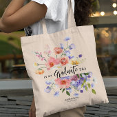 In mijn Afstuderen tijdperk | Monogram bloemen Tote Bag