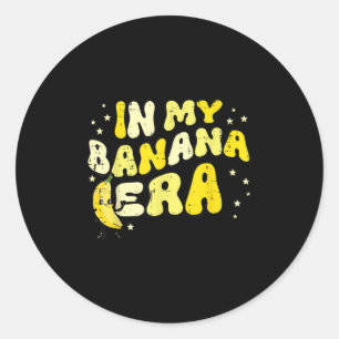 In mijn bananentijdperk Groovy Funny Fruit Food Me Ronde Sticker