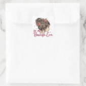 In mijn boekentijdperk vierkante sticker (Tas)