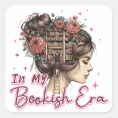 In mijn boekentijdperk vierkante sticker (Voorkant)