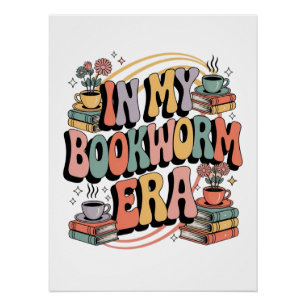 In mijn boekenwurm tijdperk - Retro Groovy 70's Ae Perfect Poster