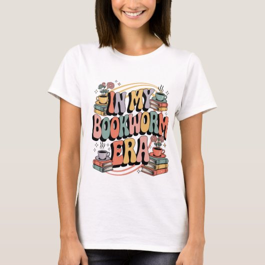 In mijn boekenwurm tijdperk - Retro Groovy 70's Ae T-shirt (Voorkant)