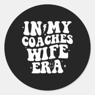 In Mijn Coaches Vrouw Era Voetbal Schets Vrouw Ech Ronde Sticker
