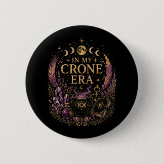 In Mijn Crone-tijdperk Hekserige Gotische Botanisc Ronde Button 5,7 Cm