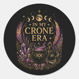 In Mijn Crone-tijdperk Hekserige Gotische Botanisc Ronde Sticker