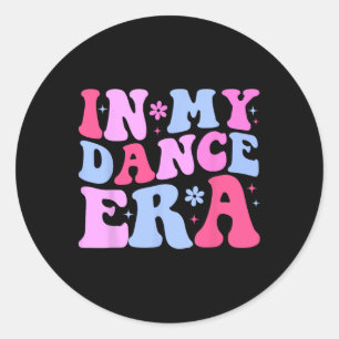 In mijn danstijdperk balletdanser Groovy Retro Wom Ronde Sticker