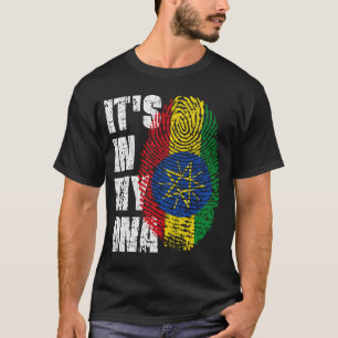 IN MIJN DNA Ethiopia Flag Boy Girl Gift T-shirt