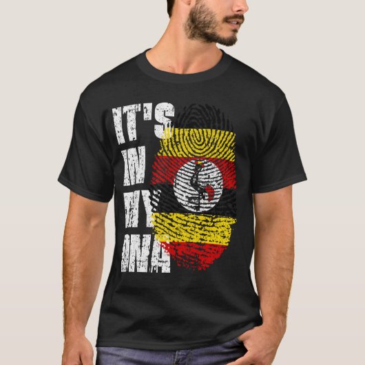 IN MIJN DNA Oeganda Flag Boy Girl Gift T-shirt (Voorkant)