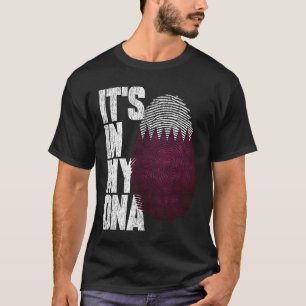In mijn DNA staat de trotse Qatarese vlag T-shirt