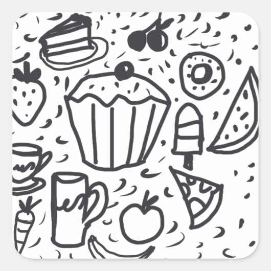 In mijn doodle tijdperk is kunst leuk voor haar vierkante sticker (Voorkant)