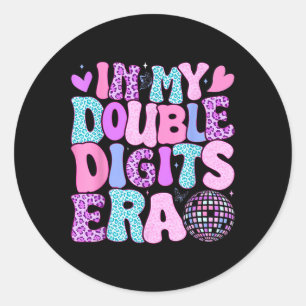In mijn dubbelcijferige tijdperk retro 10 jaar oud ronde sticker