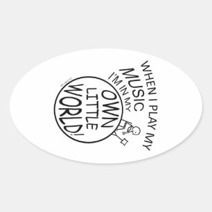 In mijn eigen kleine wereldmuziek ovale sticker