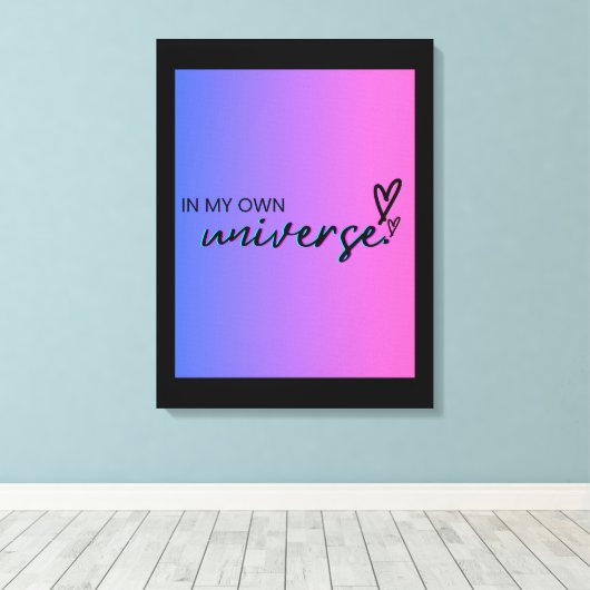 In mijn eigen universum canvas afdruk (Insitu (Houten vloer))