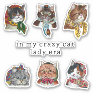 In mijn Gekte Kat Dame Tijdperk Grappige Esthetiek Sticker