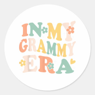 In mijn Grammy Era Grappige Sarcastische Groovy Re Ronde Sticker