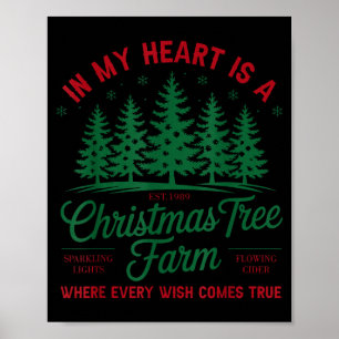 In mijn hart is een kerstboomgaard verse kerstboom poster
