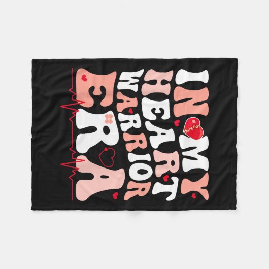 In mijn hart krijger tijdperk CHD hartziekte Aware Fleece Deken (Voorkant (Horizontaal))
