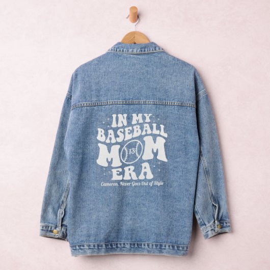 In mijn honkbal mam era aangepaste namen denim jas denim jacket (Hangar)