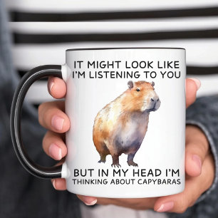 In mijn hoofd denk ik aan capibara's Grappig Mok