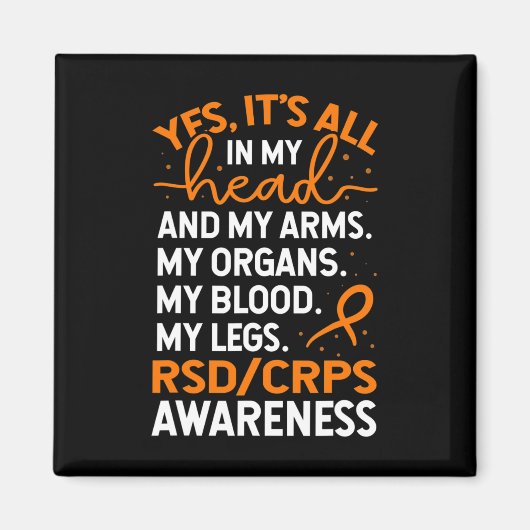In mijn hoofd en mijn lichaam krijger RSD CRPS bew Magneet (Voorkant)