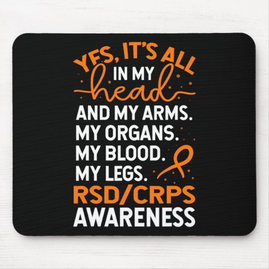 In mijn hoofd en mijn lichaam krijger RSD CRPS bew Muismat (Voorkant)