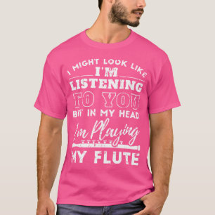 In mijn hoofd speel ik de fluitcadeau muzikant gri t-shirt