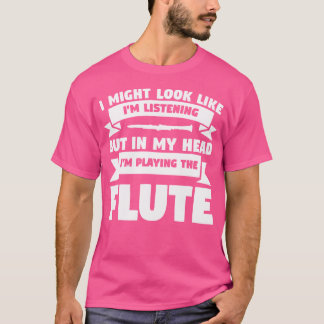 In mijn hoofd speel ik fluitspeler t-shirt